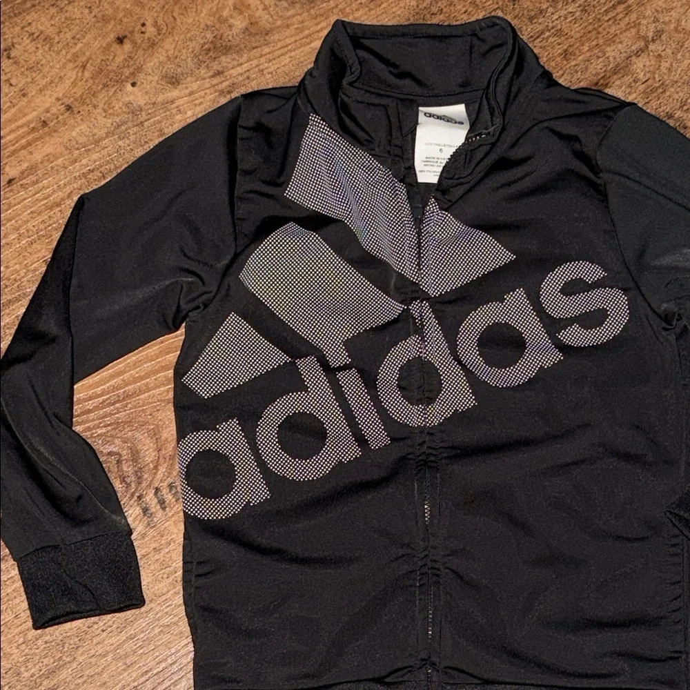 Adidas Kids Black and Gray Jacket